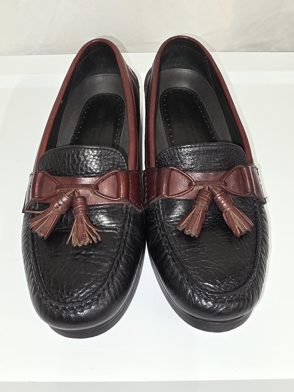 Classic Men's Tassel Loafers in Black and Brown Size 8 Dress Shoes Leather